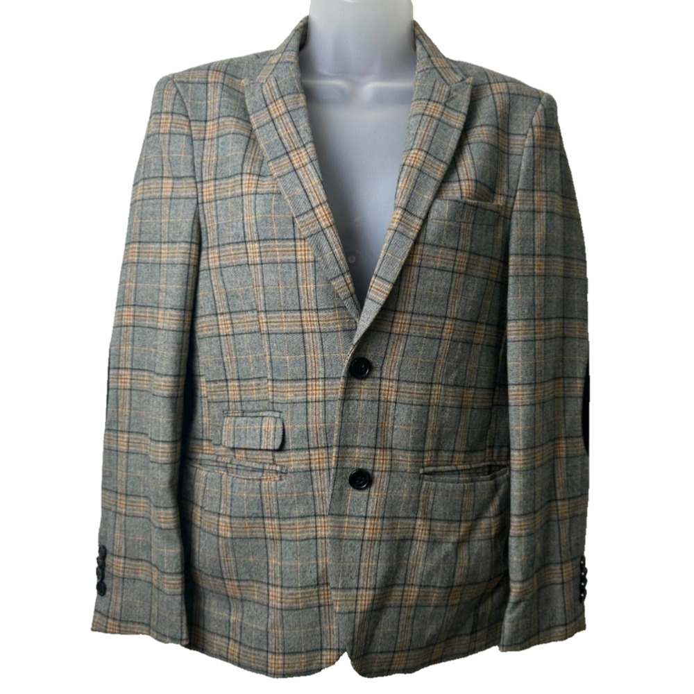 Isaac Mizrahi New York Wool Blazer Womens Size 16 Lined Elbow Patches Career A20